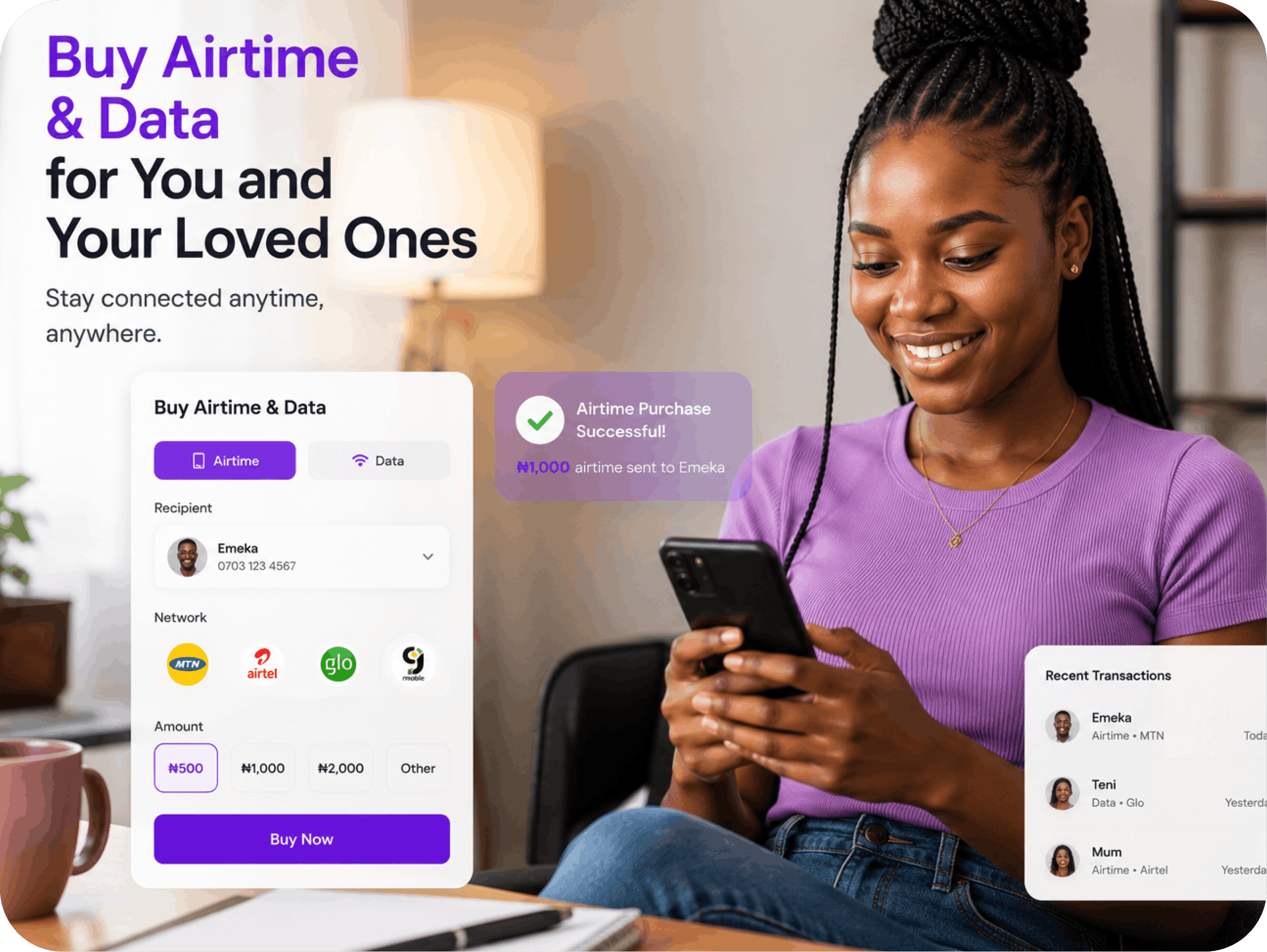 Buy Airtime and Data with PeerPurse