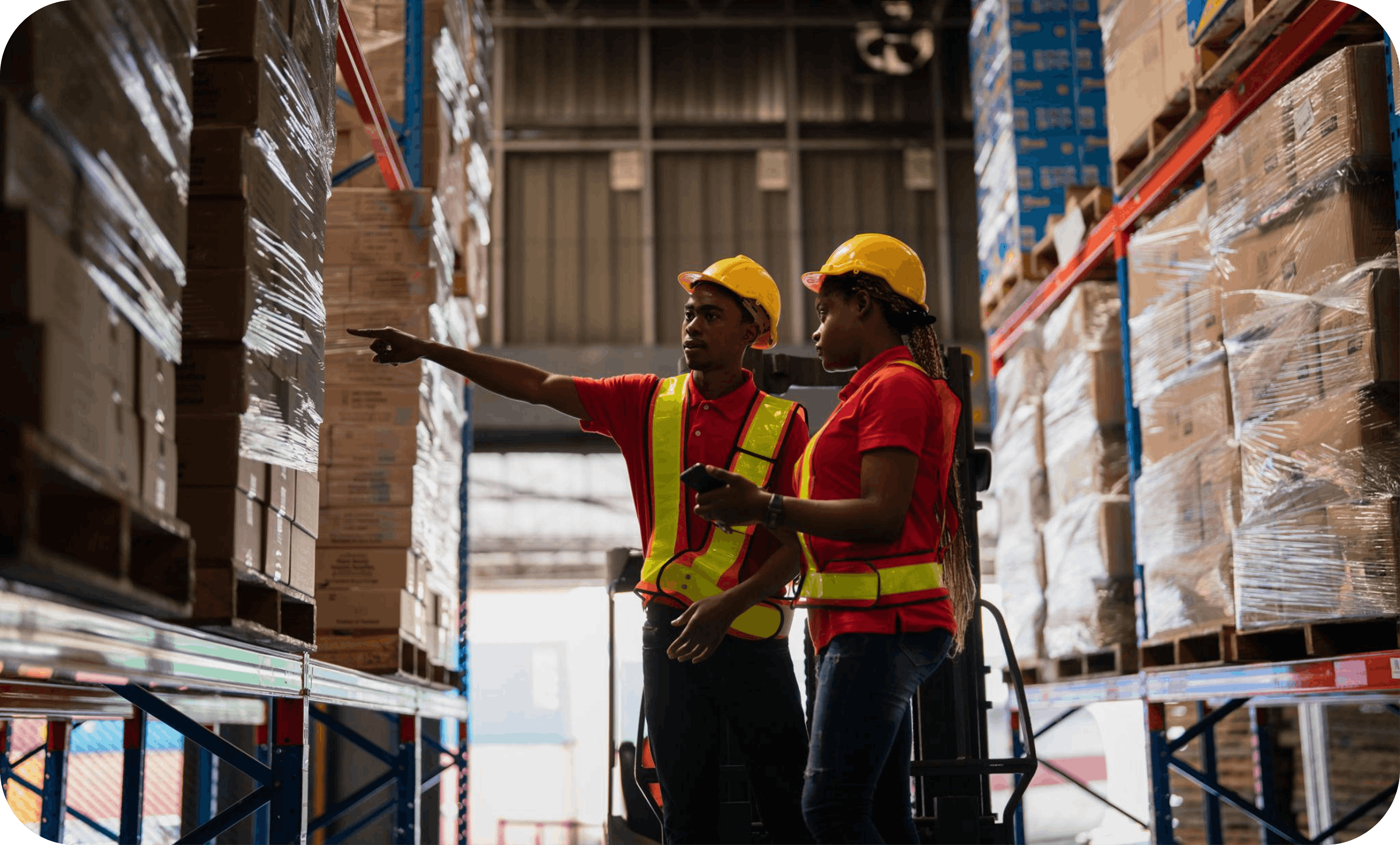 Warehouse partners managing inventory with PeerPurse