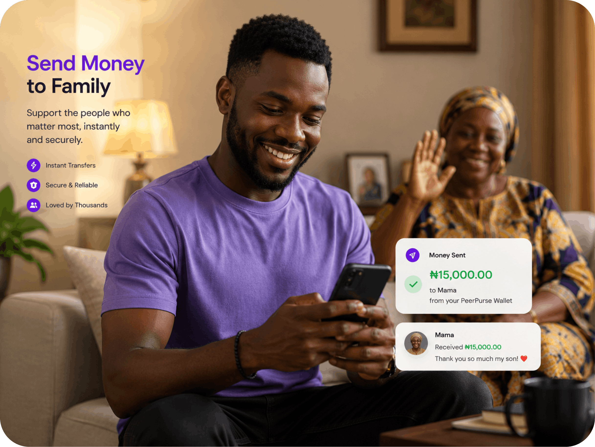 Send Money to Family with PeerPurse